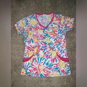 Uniform Advantage Colorful V-Neck Scrub Top size XS